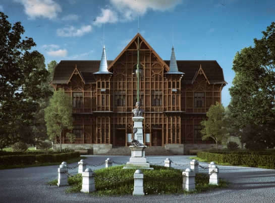 színkör Nyizsnyay szoborral 3dk